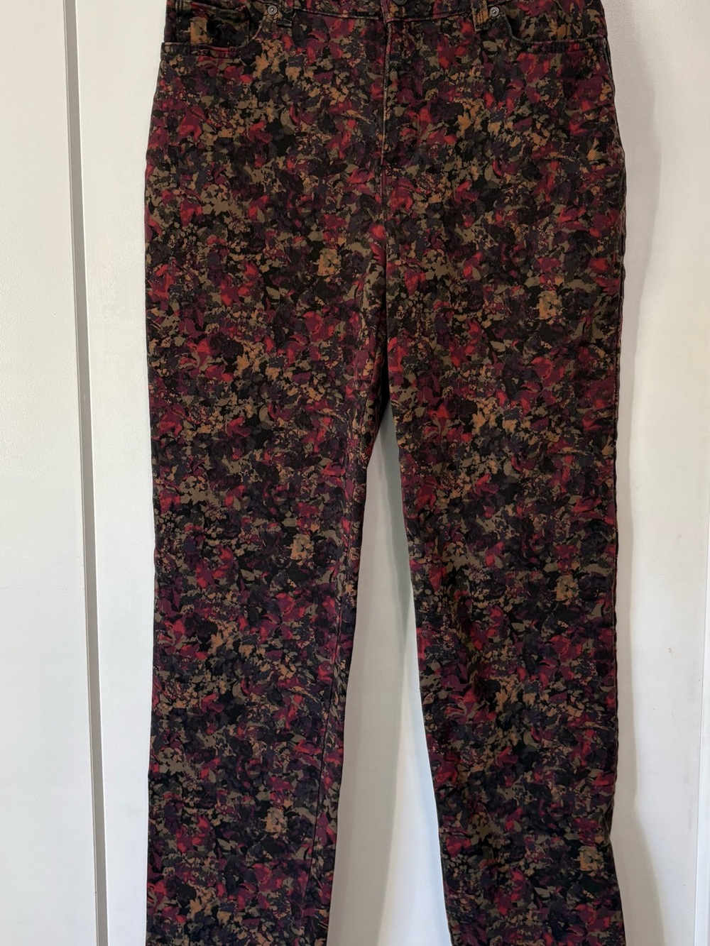 Gloria Vanderbilt Amanda Floral Tapestry Jeans Sz 8